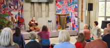 Ven. Shim'min giving a Dharma Speech